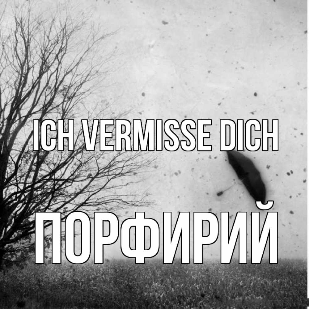 Открытка на каждый день с именем, Порфирий Ich vermisse dich зонт летит Прикольная открытка с пожеланием онлайн скачать бесплатно 