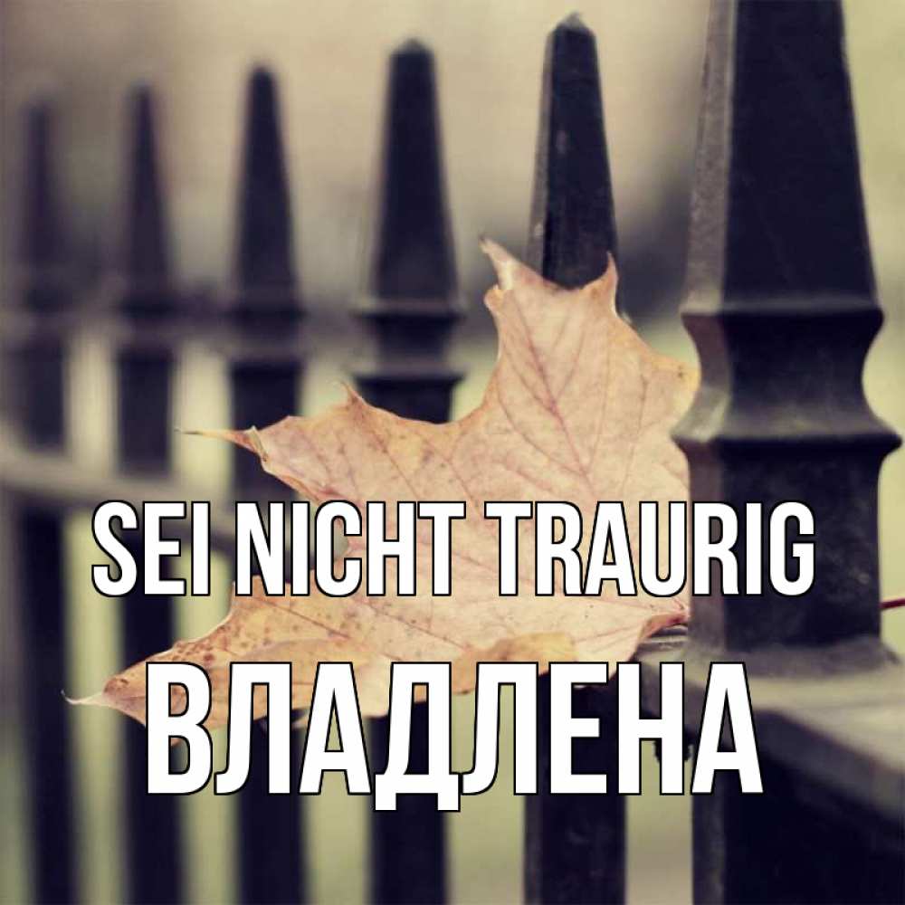 Открытка на каждый день с именем, Владлена Sei nicht traurig лист клена Прикольная открытка с пожеланием онлайн скачать бесплатно 