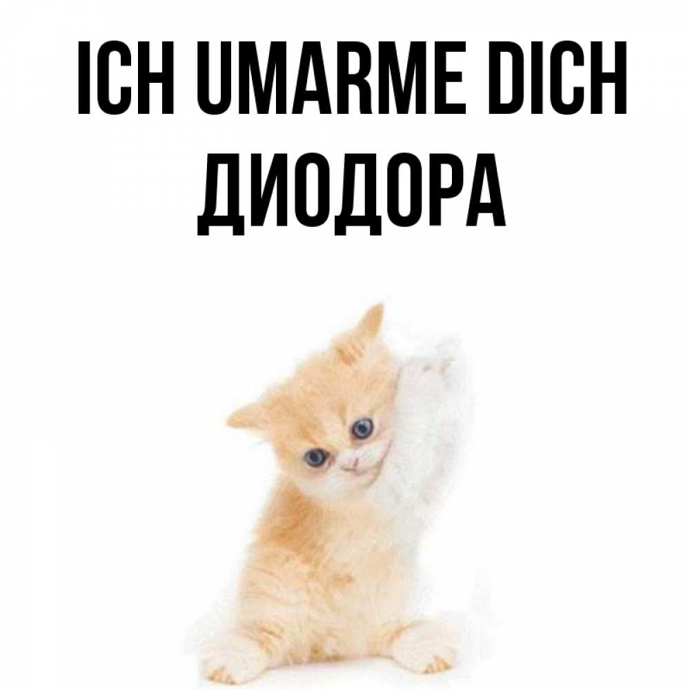 Открытка на каждый день с именем, Диодора Ich umarme dich я хочу очень скорее обнимаешек Прикольная открытка с пожеланием онлайн скачать бесплатно 