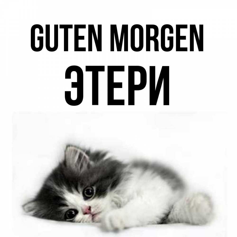 Открытка на каждый день с именем, Этери Guten Morgen кот лапки Прикольная открытка с пожеланием онлайн скачать бесплатно 