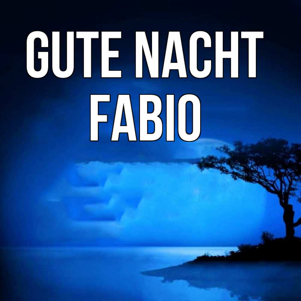 Открытка на каждый день с именем, Fabio Gute Nacht ночное побережье Прикольная открытка с пожеланием онлайн скачать бесплатно 