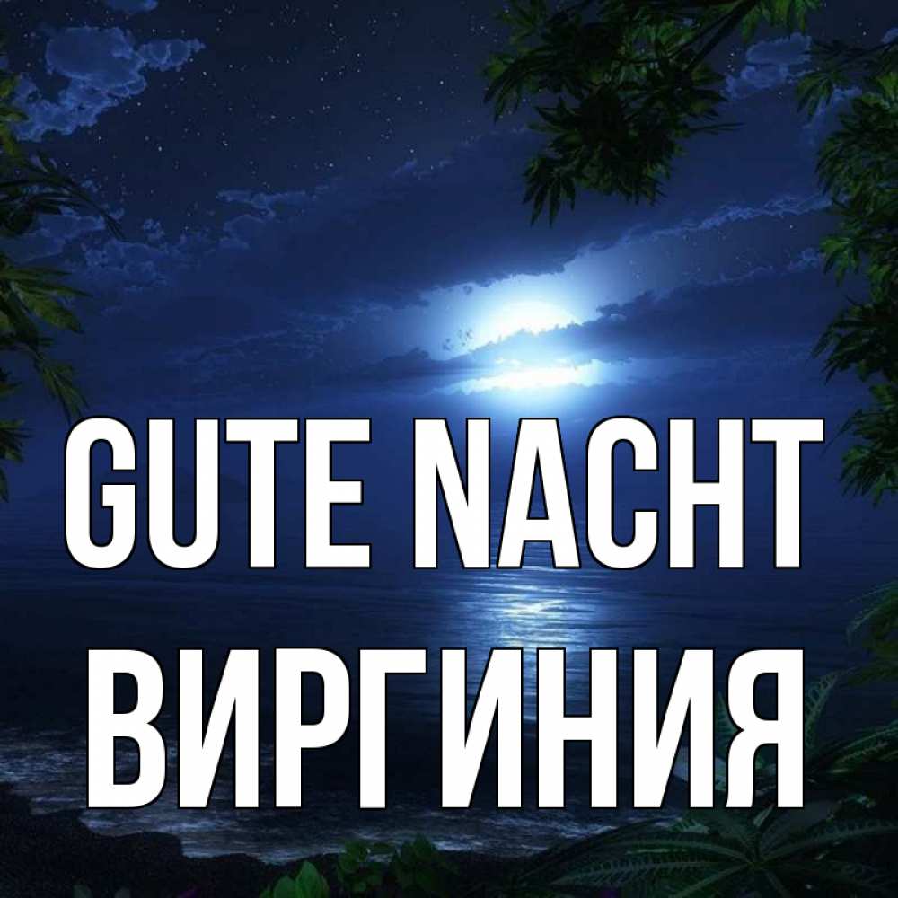 Открытка на каждый день с именем, Виргиния Gute Nacht тропический остров Прикольная открытка с пожеланием онлайн скачать бесплатно 