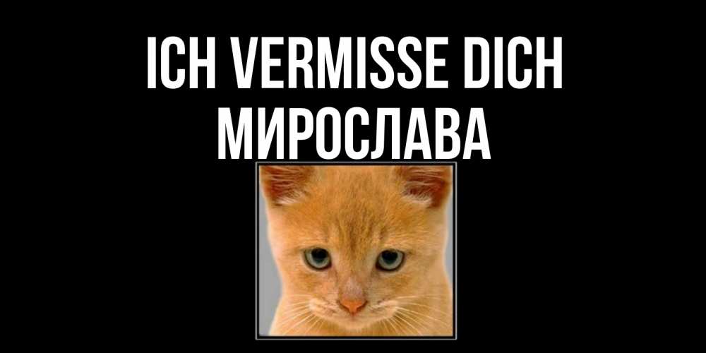 Открытка на каждый день с именем, Мирослава Ich vermisse dich открытки рыжий котенок скучает по тебе Прикольная открытка с пожеланием онлайн скачать бесплатно 