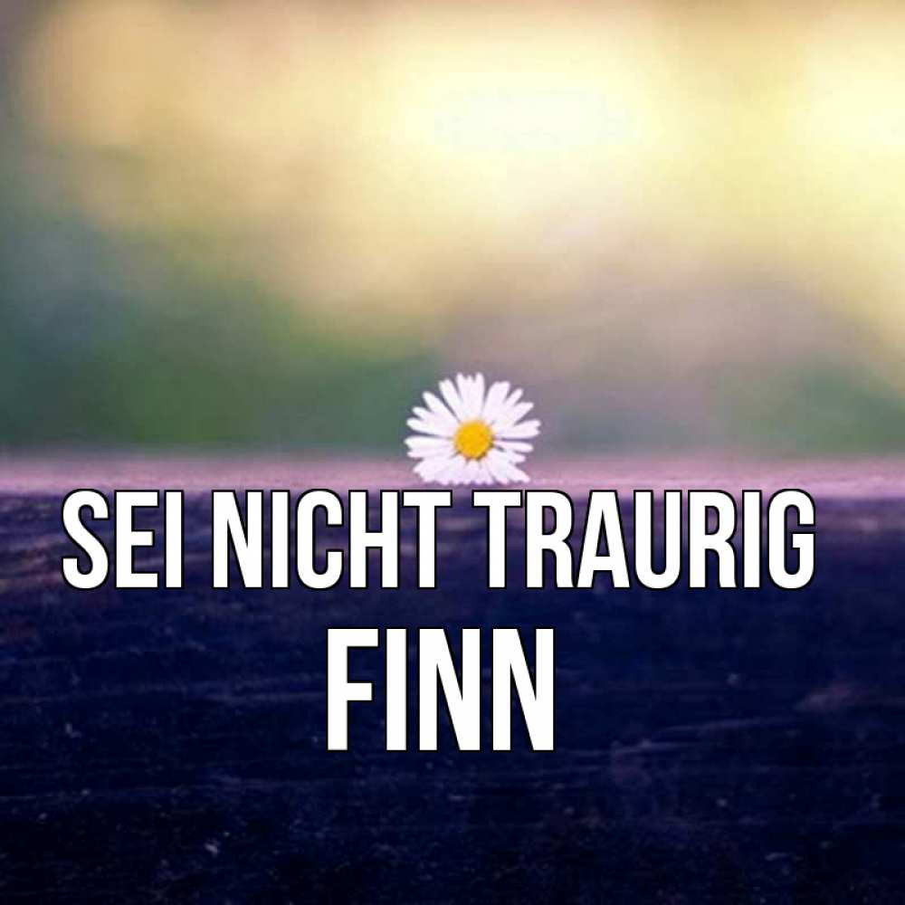 Открытка на каждый день с именем, Finn Sei nicht traurig красота Прикольная открытка с пожеланием онлайн скачать бесплатно 