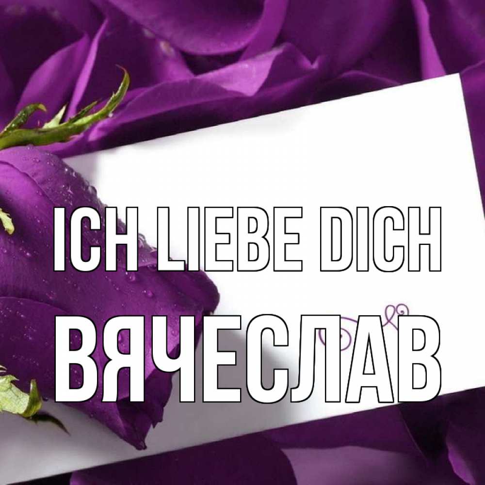 Открытка на каждый день с именем, Вячеслав Ich liebe dich роза Прикольная открытка с пожеланием онлайн скачать бесплатно 
