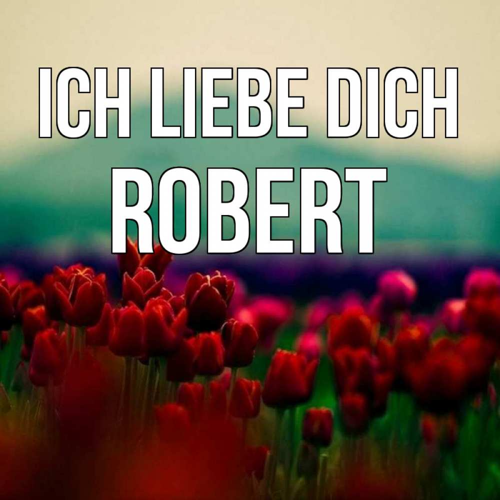 Открытка на каждый день с именем, Robert Ich liebe dich тюльпаны 4 Прикольная открытка с пожеланием онлайн скачать бесплатно 