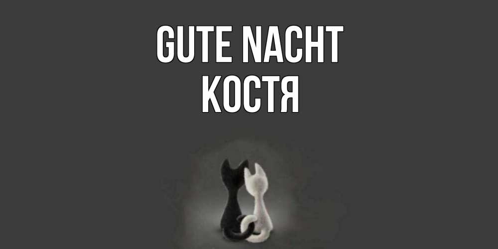 Открытка на каждый день с именем, Костя Gute Nacht коты Прикольная открытка с пожеланием онлайн скачать бесплатно 