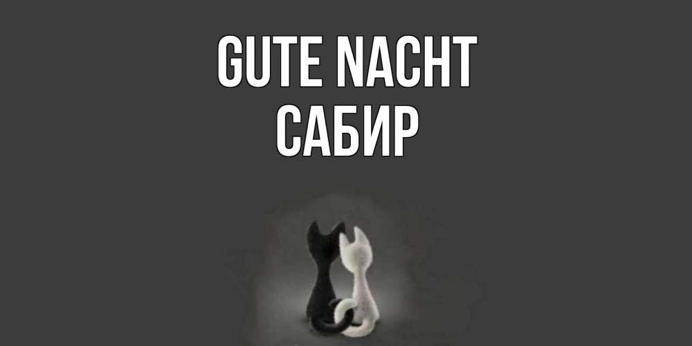 Открытка на каждый день с именем, Сабир Gute Nacht коты Прикольная открытка с пожеланием онлайн скачать бесплатно 