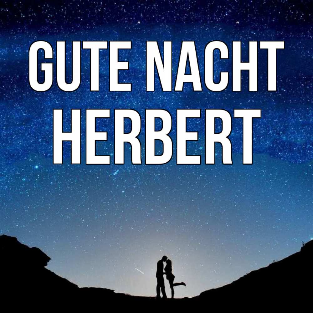 Открытка на каждый день с именем, Herbert Gute Nacht звездное небо и люди Прикольная открытка с пожеланием онлайн скачать бесплатно 