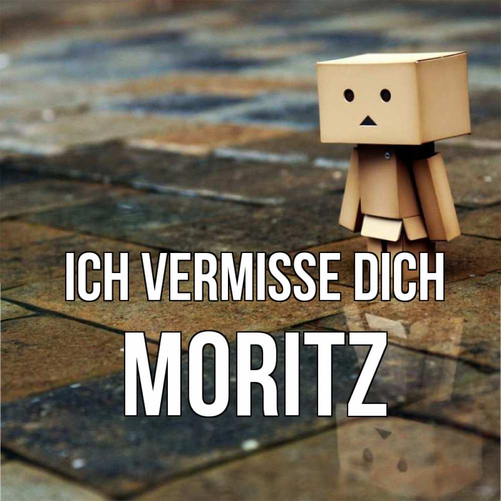 Открытка на каждый день с именем, Moritz Ich vermisse dich куколка из картона в стиле майнкрафт Прикольная открытка с пожеланием онлайн скачать бесплатно 