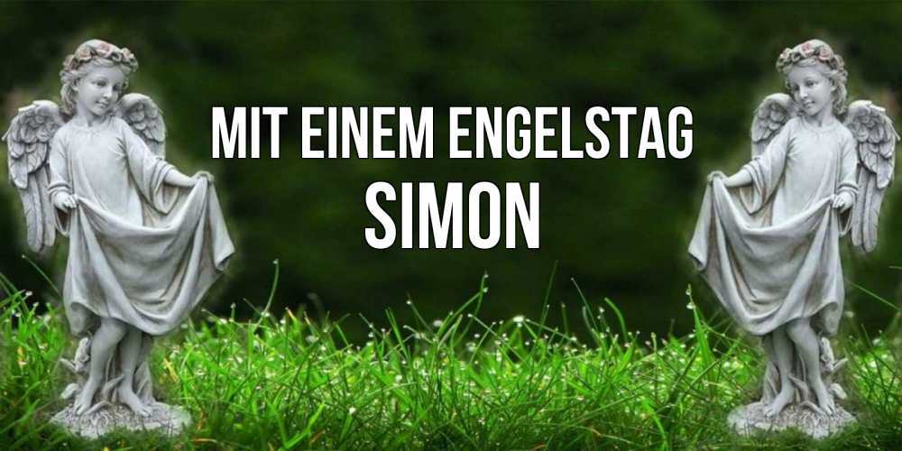 Открытка на каждый день с именем, Simon Mit einem Engelstag небо, ангел, девушка Прикольная открытка с пожеланием онлайн скачать бесплатно 