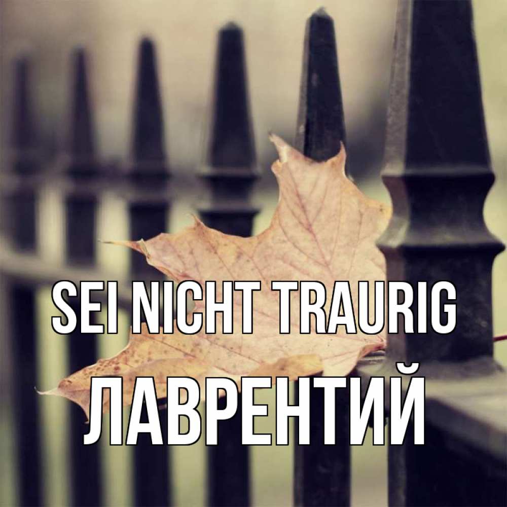Открытка на каждый день с именем, Лаврентий Sei nicht traurig лист клена Прикольная открытка с пожеланием онлайн скачать бесплатно 