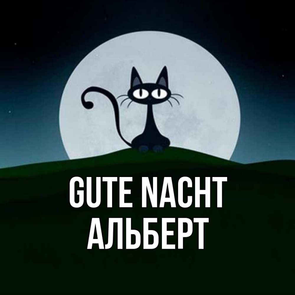 Открытка на каждый день с именем, Альберт Gute Nacht хорошо выспаться ночью и без кошмаров Прикольная открытка с пожеланием онлайн скачать бесплатно 