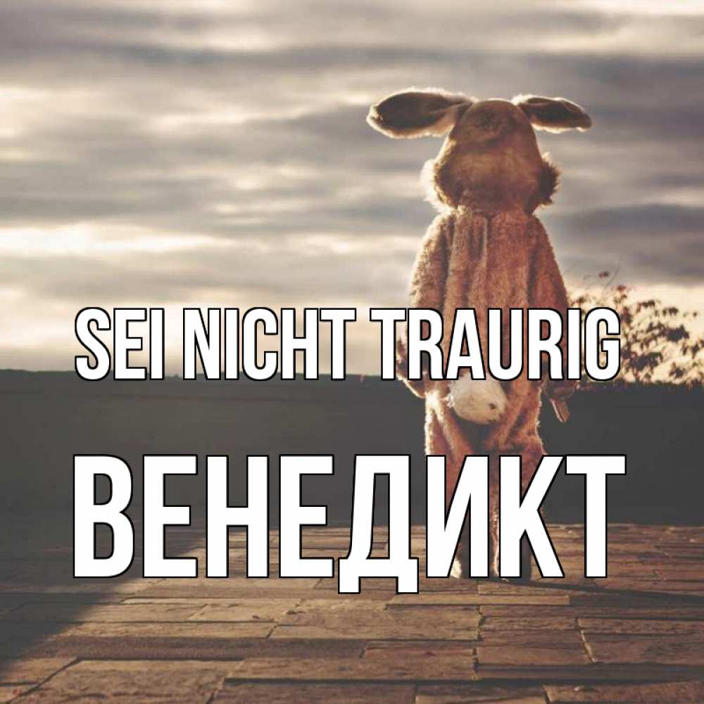 Открытка на каждый день с именем, Венедикт Sei nicht traurig со спины Прикольная открытка с пожеланием онлайн скачать бесплатно 