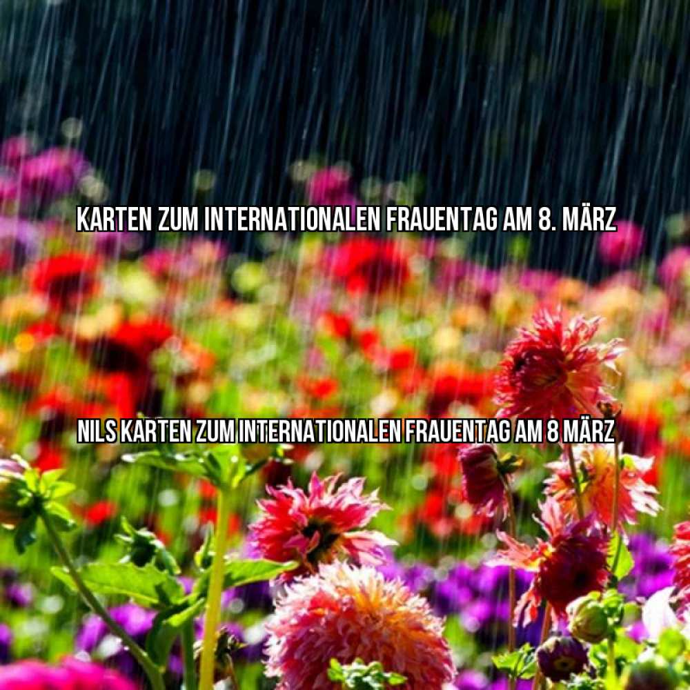 Открытка на каждый день с именем, Nils Karten zum Internationalen Frauentag am 8 März цветы под дождиком к международному женскому дню Прикольная открытка с пожеланием онлайн скачать бесплатно 