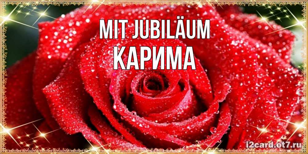Открытка на каждый день с именем, Карима Mit Jubiläum роса и роза. открытка с красивой розой Прикольная открытка с пожеланием онлайн скачать бесплатно 