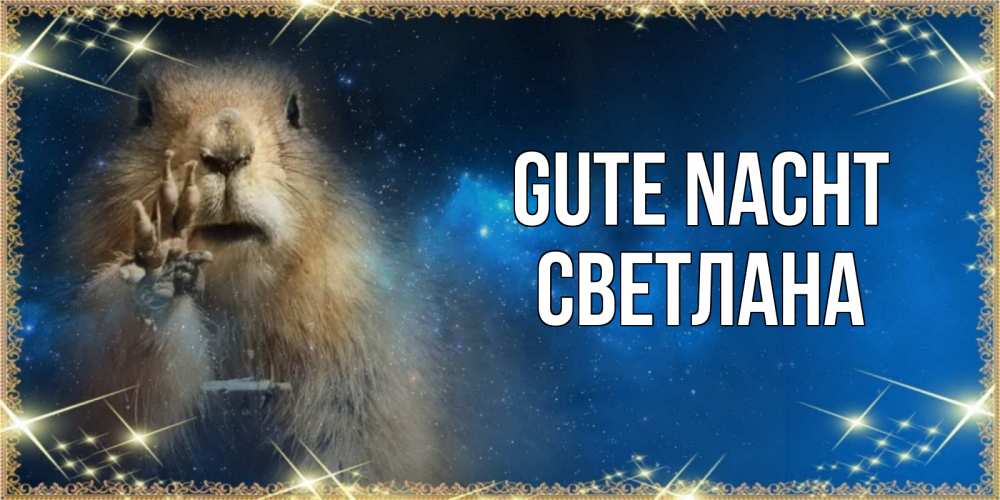 Открытка на каждый день с именем, Светлана Gute Nacht спокойной ночи сладких снов Прикольная открытка с пожеланием онлайн скачать бесплатно 