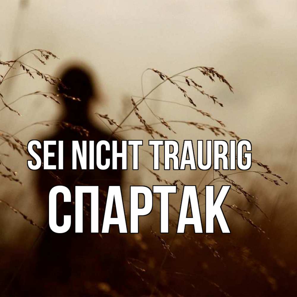 Открытка на каждый день с именем, Спартак Sei nicht traurig грусть Прикольная открытка с пожеланием онлайн скачать бесплатно 