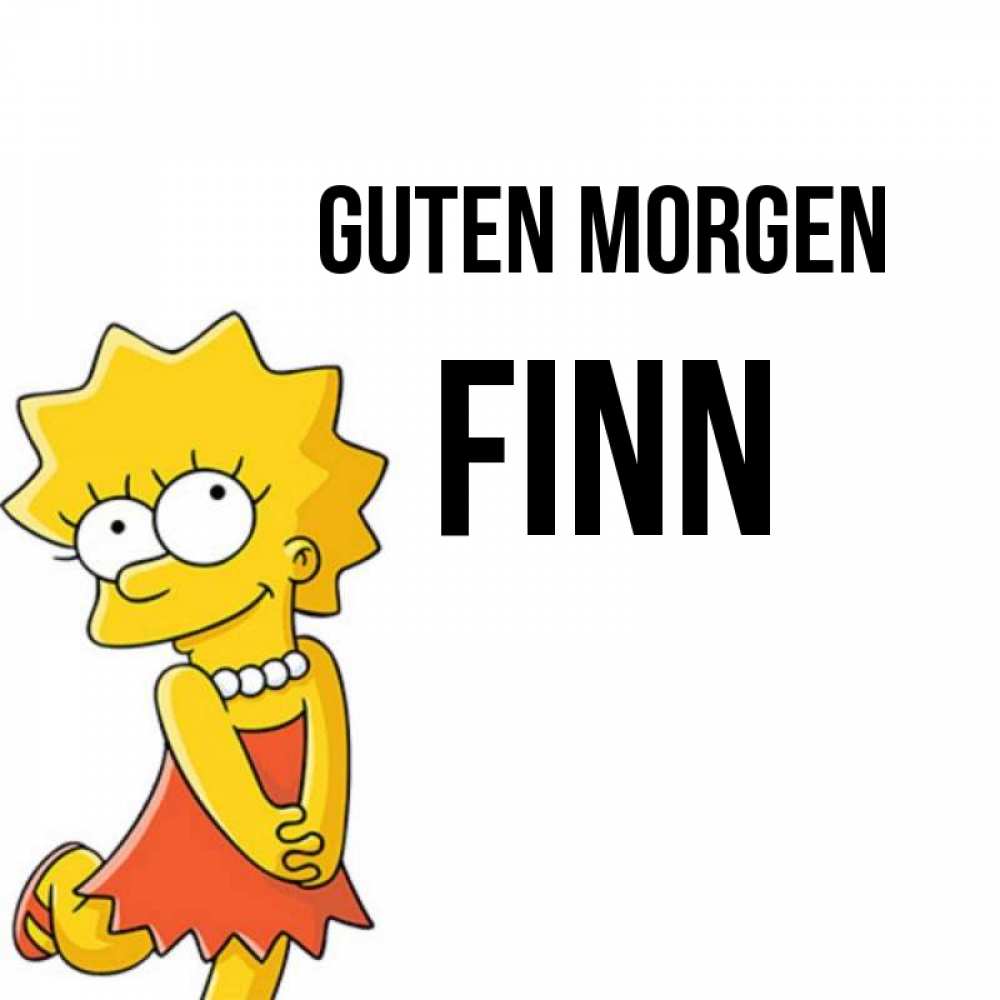 Открытка на каждый день с именем, Finn Guten Morgen в платье и ожерелье Прикольная открытка с пожеланием онлайн скачать бесплатно 