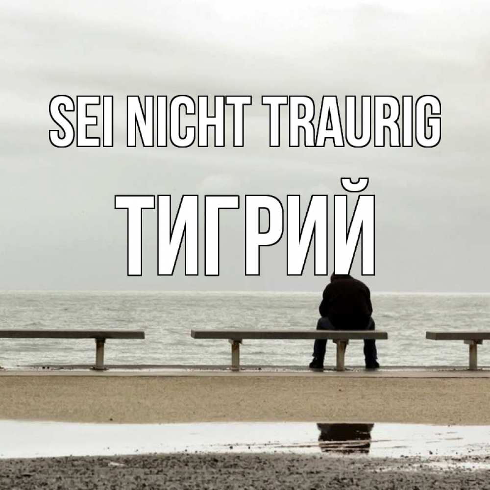 Открытка на каждый день с именем, Тигрий Sei nicht traurig вода Прикольная открытка с пожеланием онлайн скачать бесплатно 