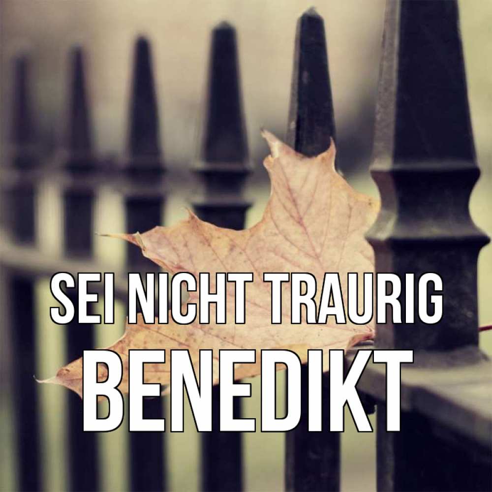 Открытка на каждый день с именем, Benedikt Sei nicht traurig лист клена Прикольная открытка с пожеланием онлайн скачать бесплатно 