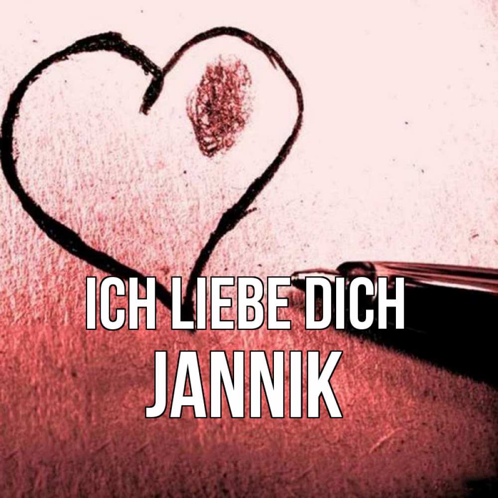 Открытка на каждый день с именем, Jannik Ich liebe dich черное сердце Прикольная открытка с пожеланием онлайн скачать бесплатно 