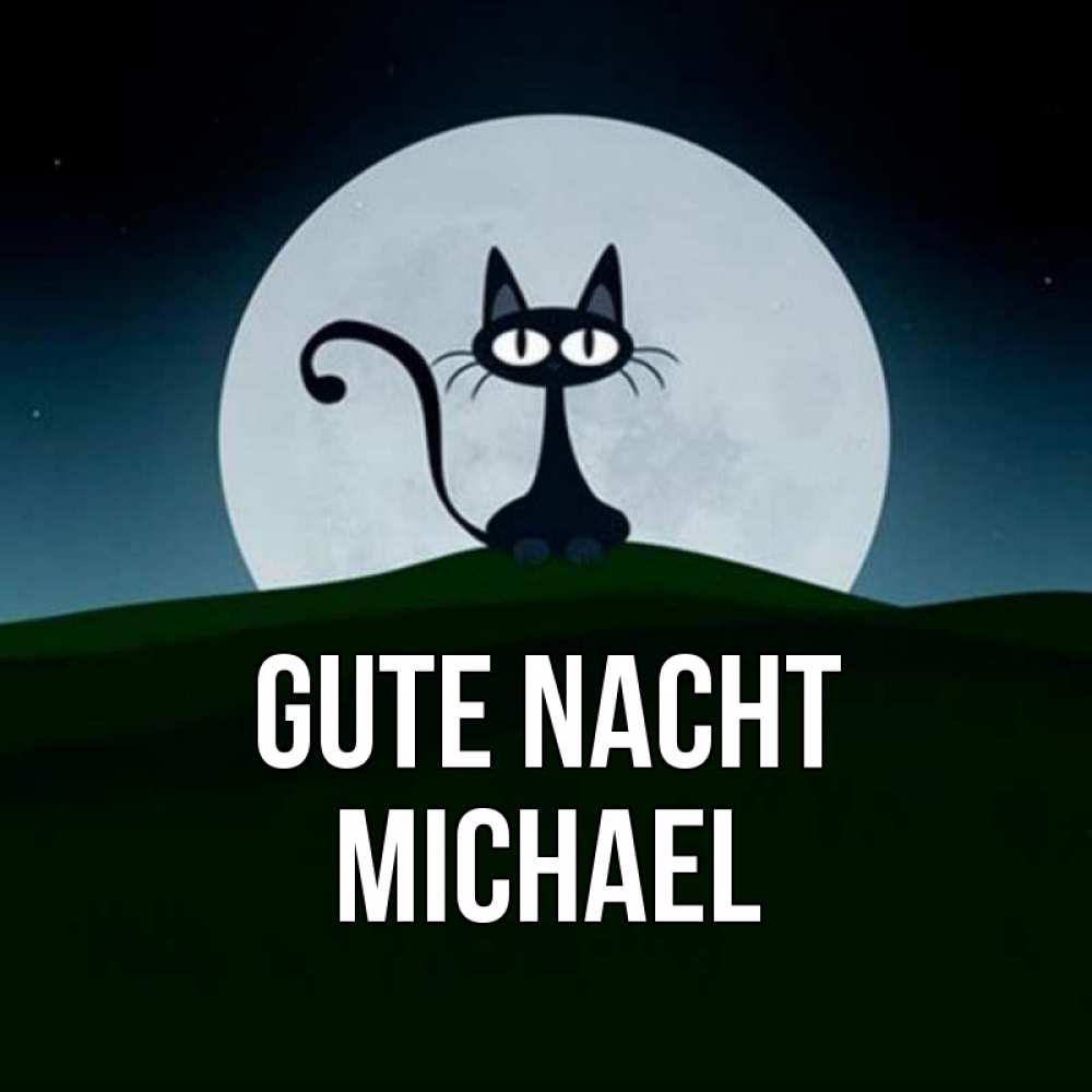 Открытка на каждый день с именем, Michael Gute Nacht хорошо выспаться ночью и без кошмаров Прикольная открытка с пожеланием онлайн скачать бесплатно 