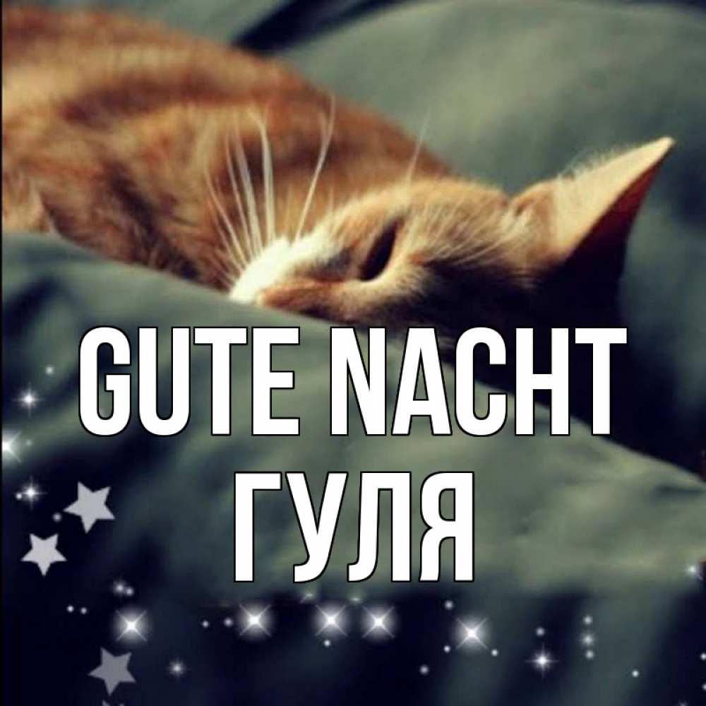 Открытка на каждый день с именем, Гуля Gute Nacht кроватка Прикольная открытка с пожеланием онлайн скачать бесплатно 