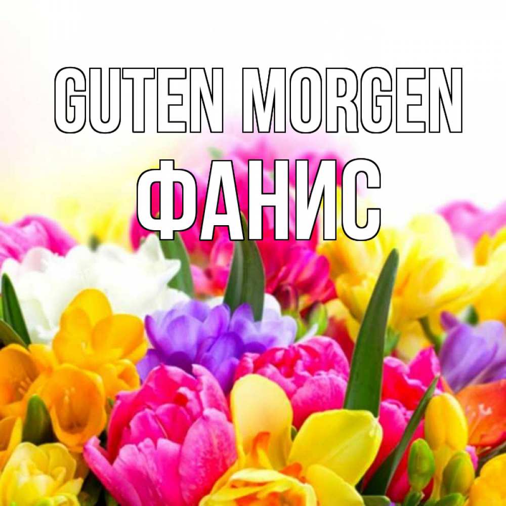 Открытка на каждый день с именем, Фанис Guten Morgen создать открытку со свое подписью Прикольная открытка с пожеланием онлайн скачать бесплатно 
