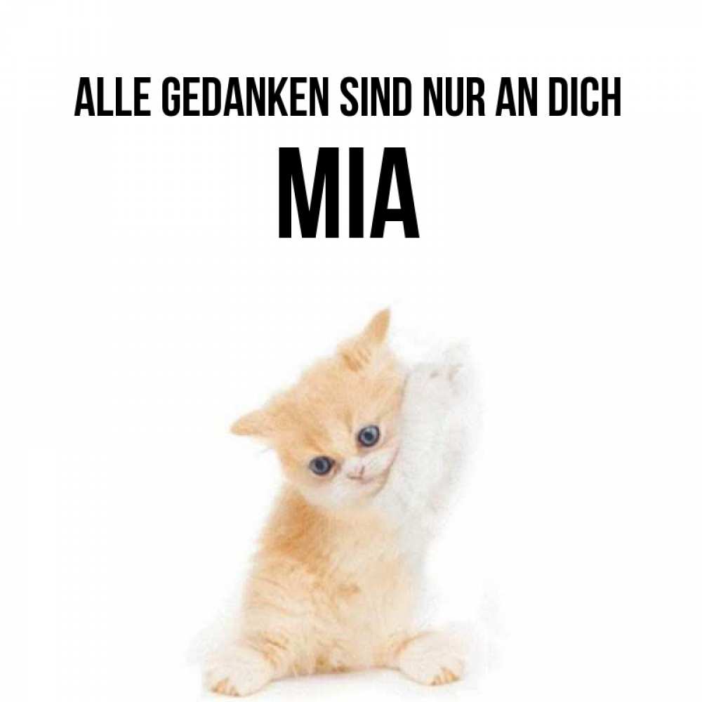 Открытка на каждый день с именем, Mia Alle Gedanken sind nur an dich зверушки и милота Прикольная открытка с пожеланием онлайн скачать бесплатно 