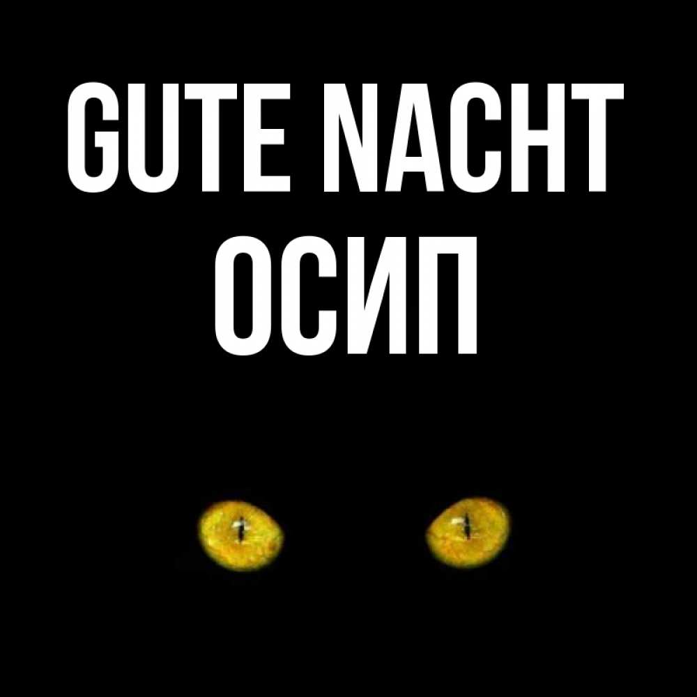 Открытка на каждый день с именем, Осип Gute Nacht сладких снов бесстрашный мой дружочек Прикольная открытка с пожеланием онлайн скачать бесплатно 