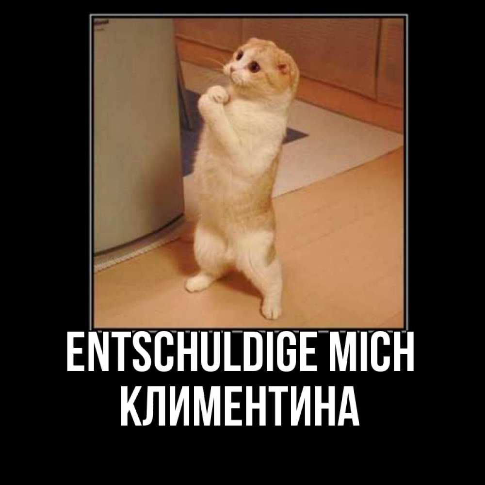 Открытка на каждый день с именем, Климентина Entschuldige mich открытка с милым несчастным котиком просящим прощения Прикольная открытка с пожеланием онлайн скачать бесплатно 