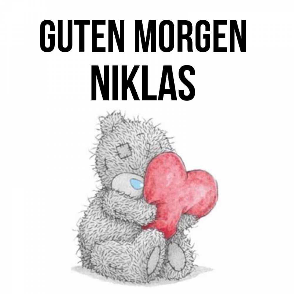 Открытка на каждый день с именем, Niklas Guten Morgen плюшевые игрушки Прикольная открытка с пожеланием онлайн скачать бесплатно 