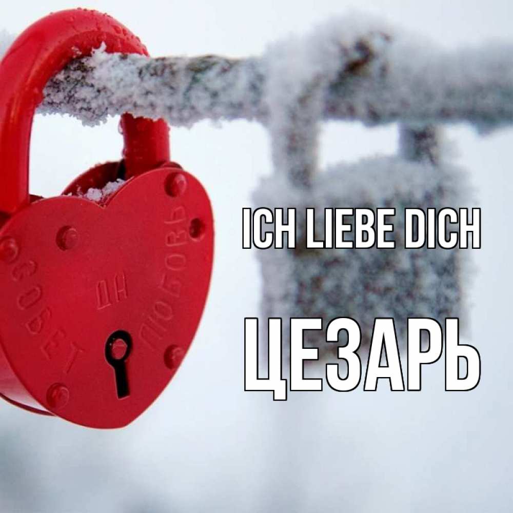 Открытка на каждый день с именем, Цезарь Ich liebe dich любви Прикольная открытка с пожеланием онлайн скачать бесплатно 
