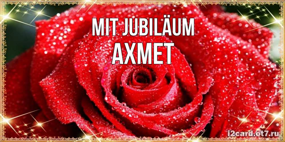 Открытка на каждый день с именем, Ахмет Mit Jubiläum роса и роза. открытка с красивой розой Прикольная открытка с пожеланием онлайн скачать бесплатно 