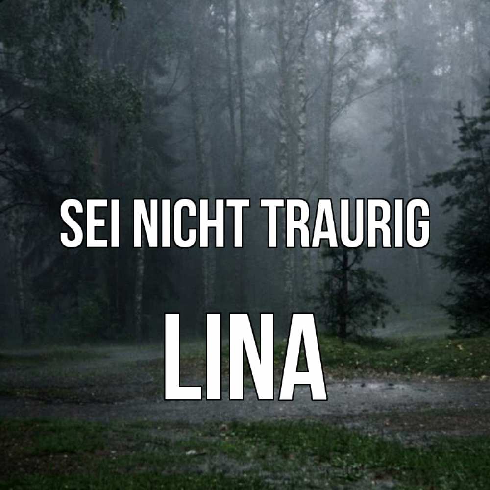 Открытка на каждый день с именем, Lina Sei nicht traurig осень Прикольная открытка с пожеланием онлайн скачать бесплатно 