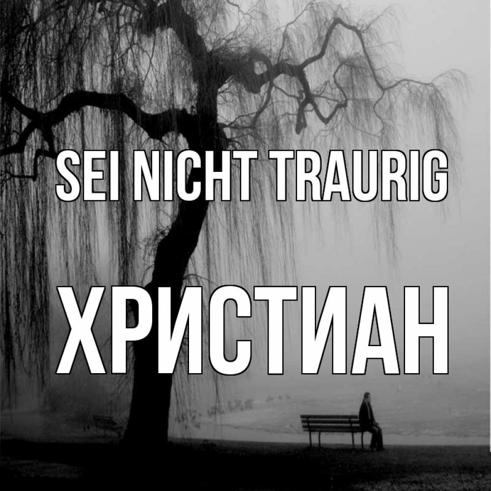 Открытка на каждый день с именем, Христиан Sei nicht traurig висящие ветки дерева и лавочка под деревом Прикольная открытка с пожеланием онлайн скачать бесплатно 