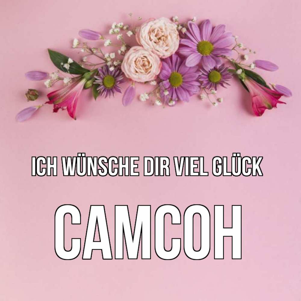 Открытка на каждый день с именем, Самсон Ich wünsche dir viel Glück розовый фон Прикольная открытка с пожеланием онлайн скачать бесплатно 