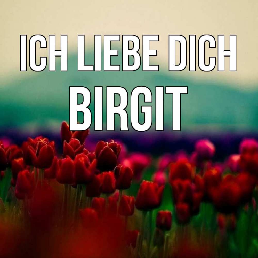 Открытка на каждый день с именем, Birgit Ich liebe dich тюльпаны 4 Прикольная открытка с пожеланием онлайн скачать бесплатно 