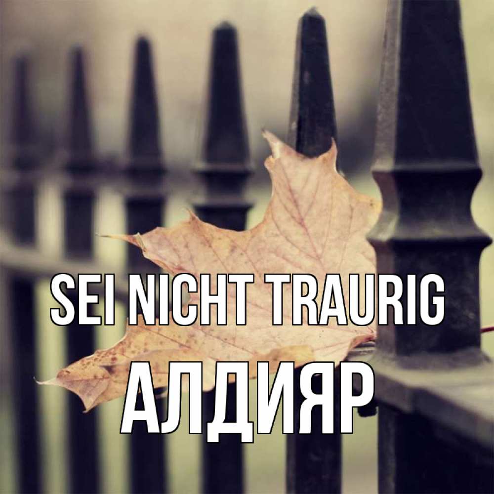 Открытка на каждый день с именем, Алдияр Sei nicht traurig лист клена Прикольная открытка с пожеланием онлайн скачать бесплатно 
