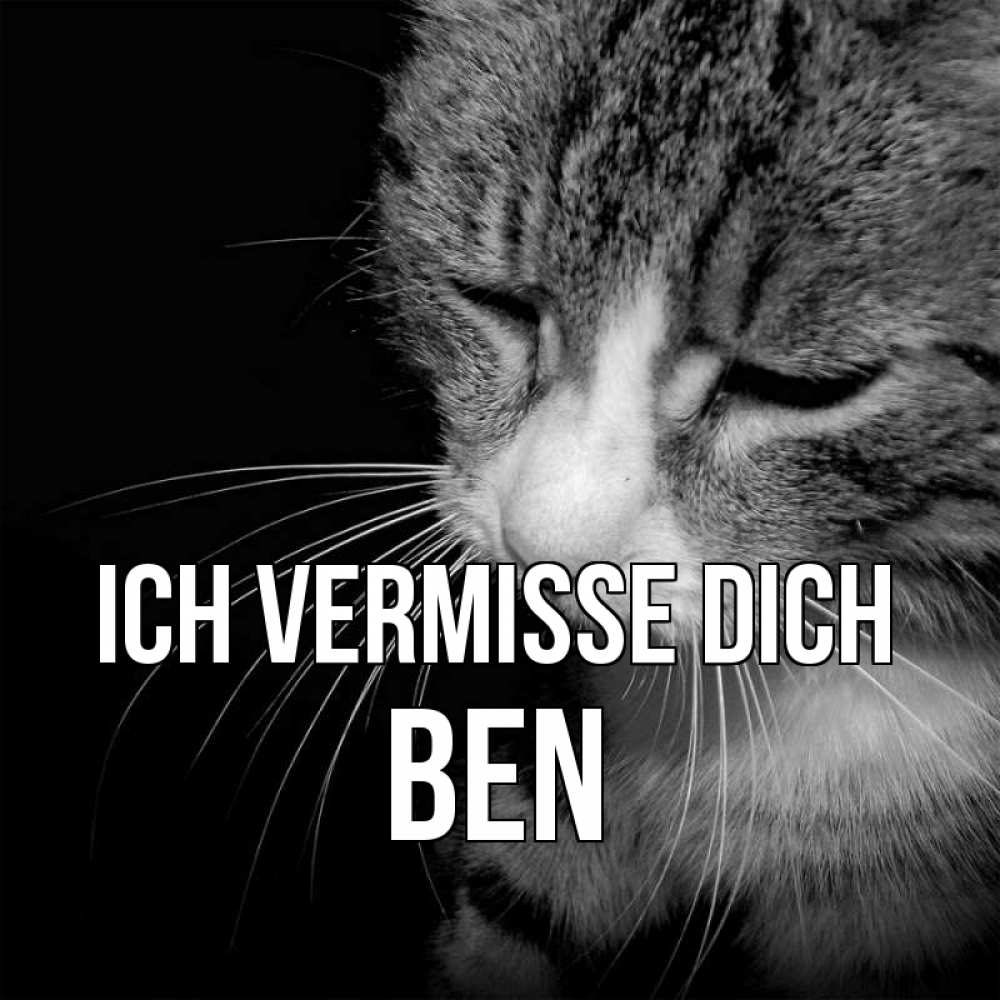 Открытка на каждый день с именем, Ben Ich vermisse dich мне скучно Прикольная открытка с пожеланием онлайн скачать бесплатно 