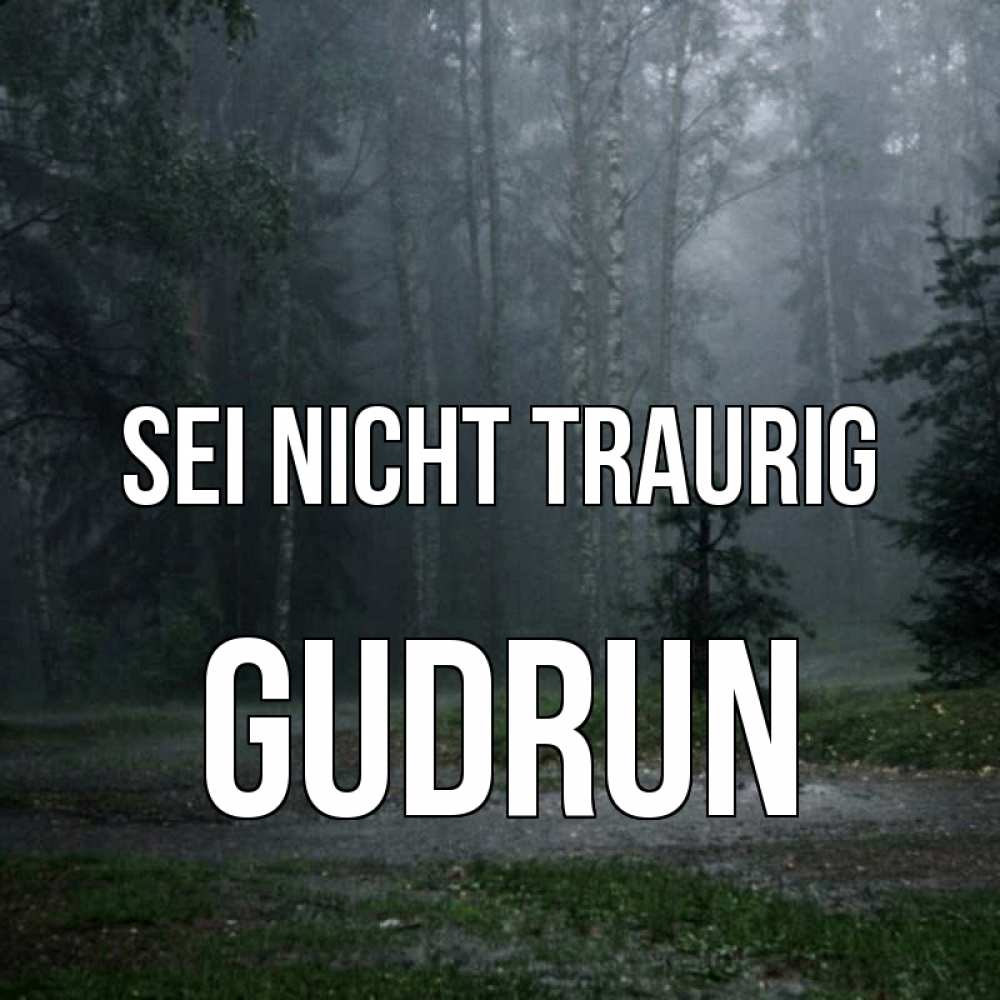 Открытка на каждый день с именем, Gudrun Sei nicht traurig осень Прикольная открытка с пожеланием онлайн скачать бесплатно 