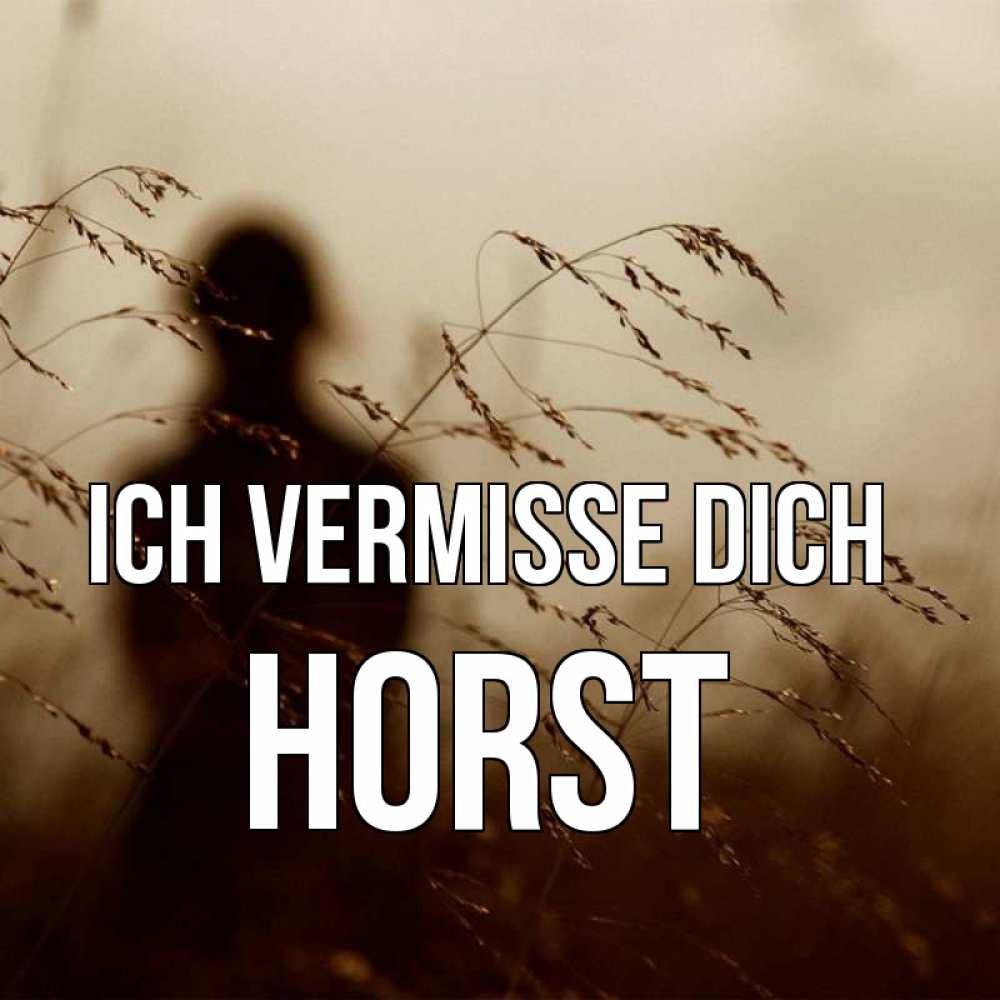 Открытка на каждый день с именем, Horst Ich vermisse dich силуэт девушки Прикольная открытка с пожеланием онлайн скачать бесплатно 
