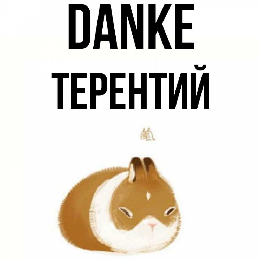 Открытка на каждый день с именем, Терентий Danke коричнево белый домашний питомец Прикольная открытка с пожеланием онлайн скачать бесплатно 