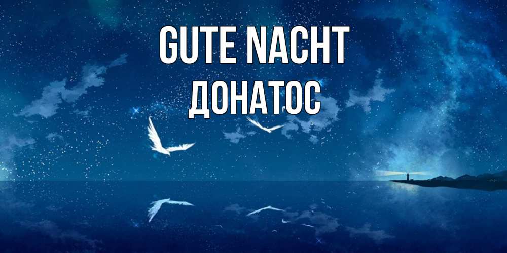 Открытка на каждый день с именем, Донатос Gute Nacht птицы летят на фоне ночного неба Прикольная открытка с пожеланием онлайн скачать бесплатно 