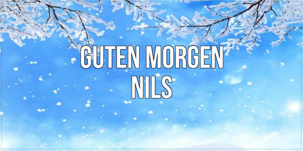 Открытка на каждый день с именем, Nils Guten Morgen снег изморозь и зима Прикольная открытка с пожеланием онлайн скачать бесплатно 