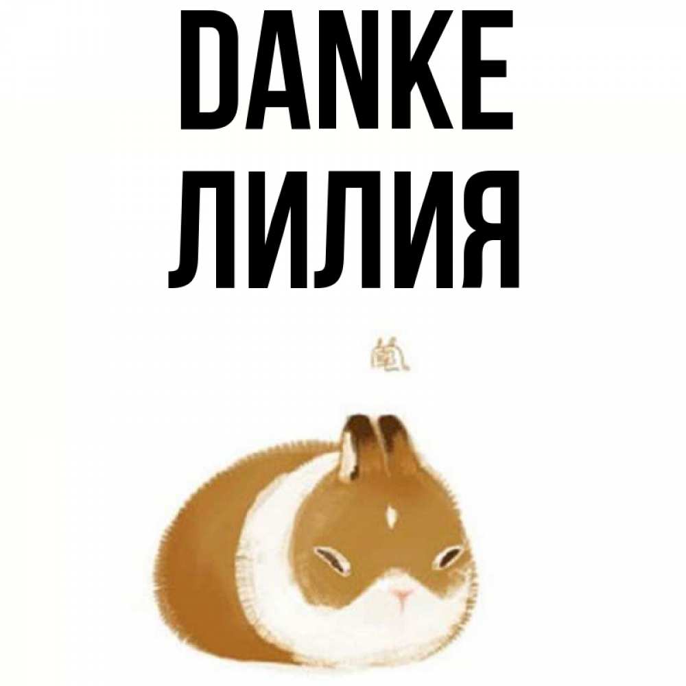Открытка на каждый день с именем, Лилия Danke коричнево белый домашний питомец Прикольная открытка с пожеланием онлайн скачать бесплатно 