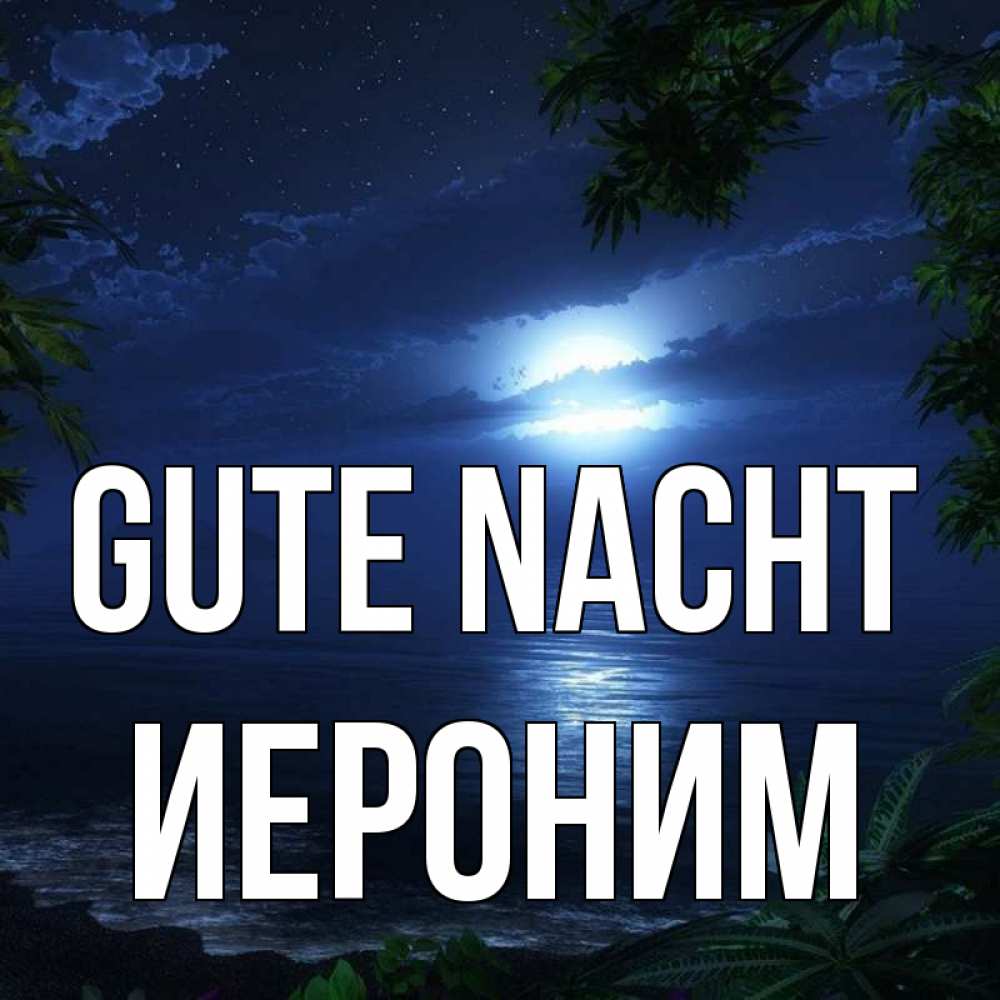 Открытка на каждый день с именем, Иероним Gute Nacht тропический остров Прикольная открытка с пожеланием онлайн скачать бесплатно 