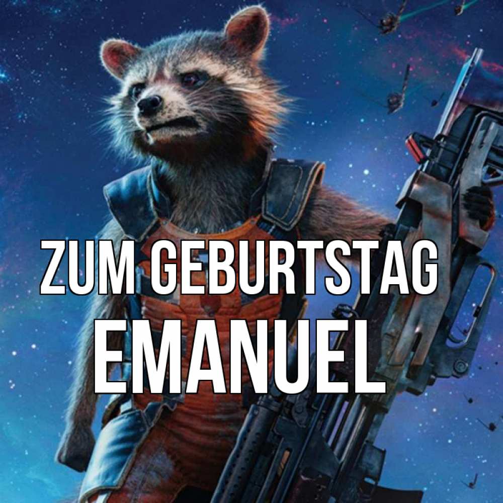 Открытка на каждый день с именем, Emanuel Zum Geburtstag реактивный Рокета Прикольная открытка с пожеланием онлайн скачать бесплатно 