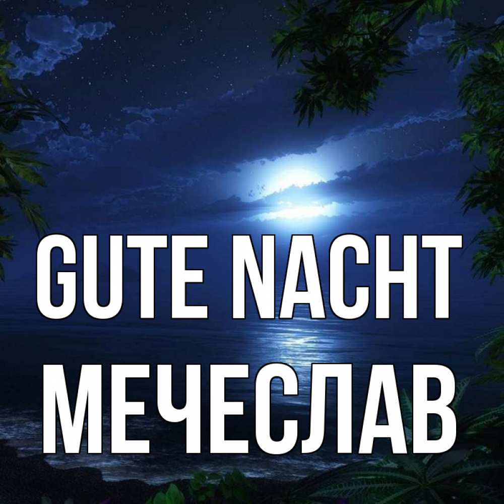 Открытка на каждый день с именем, Мечеслав Gute Nacht тропический остров Прикольная открытка с пожеланием онлайн скачать бесплатно 